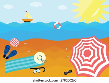 Summer Beach Vector Illustration