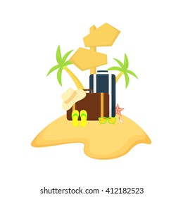 Summer beach vector illustration, beach design element
