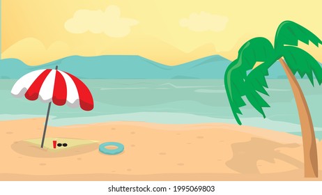 summer beach vector illustration. nice to use for background 