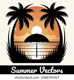 Summer beach vector t-shirt design.