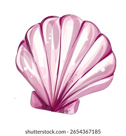 Vibes de praia de verão com uma bela concha rosa, perfeito para planejamento de férias e reuniões à beira-mar, refletindo a essência de férias ensolaradas e arte naturezas