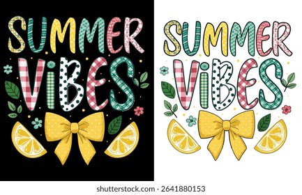 Summer Beach vibes Lime, orange typography t-shirt design.