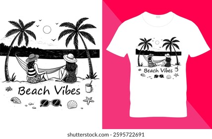 summer beach vibes quotes tshirt design