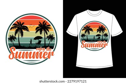 Summer Beach, Summer vibes, Summer time T-shirt Design.