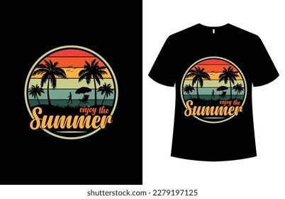 Summer Beach, Summer vibes, Summer time T-shirt Design.