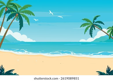 Summer beach vibes vector background.