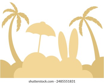 Summer Beach View Background Illustration