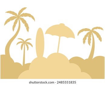 Ilustración de fondo de vista de playa de verano