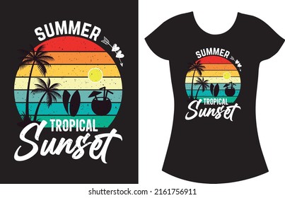 Summer beach vintage typography t shirt design. Sunshine t-shirt gift for women. Funny t shirt design idea.