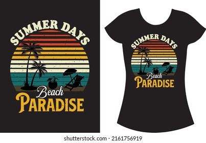 Summer beach vintage typography t shirt design. Sunshine t-shirt gift for women. Funny t shirt design idea.