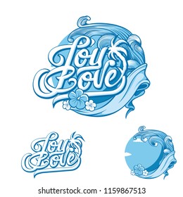 Summer beach water wave logo 