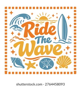 Summer Beachlife Surf Vector Illustration Clipart