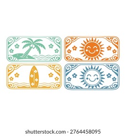 Summer Beachlife Surf Vector Illustration Clipart