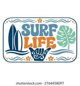 Summer Beachlife Surf Vector Illustration Clipart