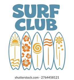 Summer Beachlife Surf Vector Illustration Clipart