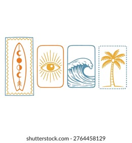 Summer Beachlife Surf Vector Illustration Clipart