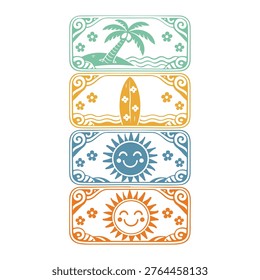 Summer Beachlife Surf Vector Illustration Clipart