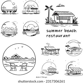 Restaurante de playa de verano creado por AI Generate