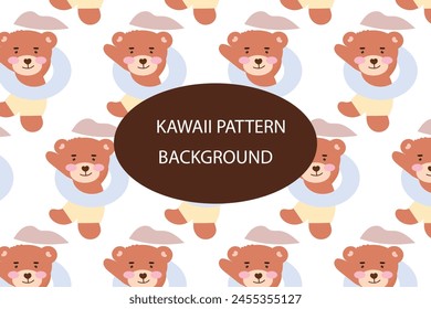 summer with bear pattern design. apparel, textiles and wallpaper Vector illustration