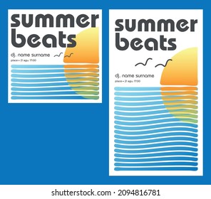 Summer beats party event posters