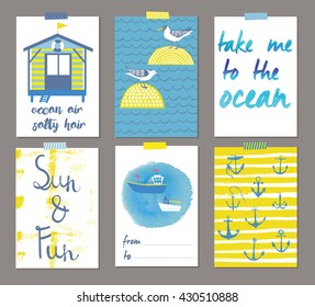 Summer Beautiful Cards. Print Design