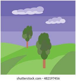 Summer beautiful landscape vector