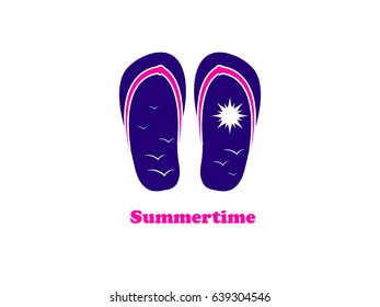Summer. Beautiful summertime vector illustration. Vacation logo.