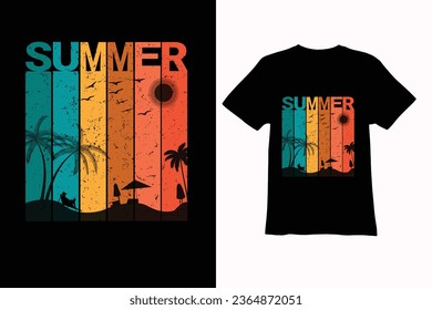 Verano bech vinteg colarfull diseño de camisetas.