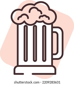 Salto de cerveza de verano, ilustración, vector sobre fondo blanco.