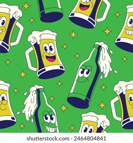 Summer Beer Pattern Design Illustration
