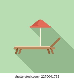 Summer bench icon flat vector. Water park. Family amusement