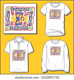 SUMMER BERMUDA FISH GRAPHIC DESIGN WITH VARIOUS MOCK UP BOYS MEN SHORT SLEEVE T SHIRT, POLO T SHIRT,FULL SLEEVE TYPES VECTOR ILLUSTRATION