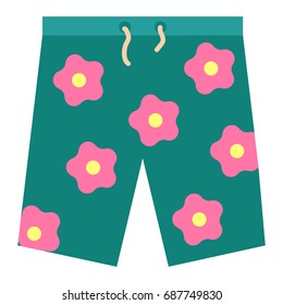 Summer bermuda shorts icon, vector illustration flat style design isolated on white. Colorful graphics