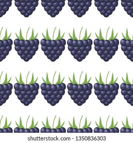 Summer berries seamless pattern. Blackberry illustration vector background. eps10