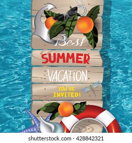 Summer best vacation background. Vector illustration