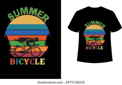 ilustración de diseño de camiseta de bicicleta de verano