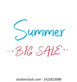 Summer Big Sale Text Typography Sign
