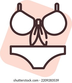 Summer bikini, illustration, vector on white background.