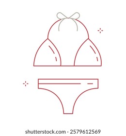 Summer Bikini Swimwear Clothing Vector Icon Design