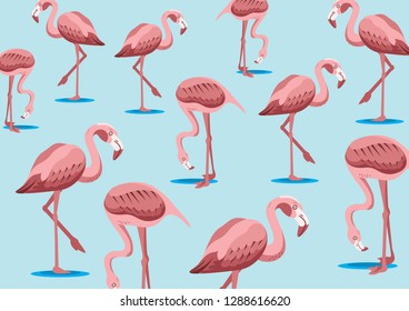 summer bird and floral pattern vector illustration
