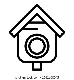 Summer bird house icon. Outline summer bird house vector icon for web design isolated on white background