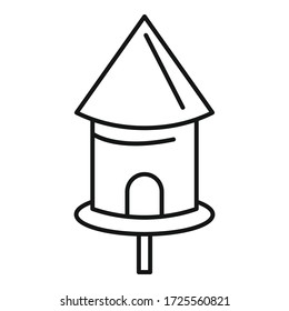 Summer bird house icon. Outline summer bird house vector icon for web design isolated on white background