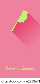 Summer bird vector card template