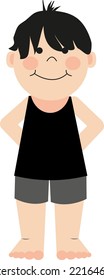 Summer black shirt, illustration, vector on a white background.