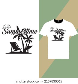 Summer Black and White typography t-shirt design 