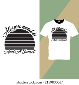 Summer Black and White typography t-shirt design 