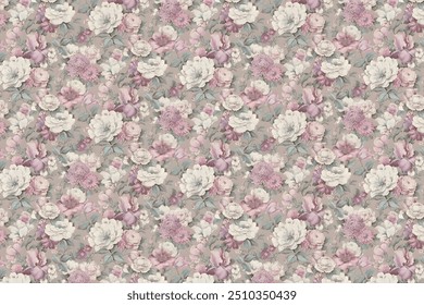 Summer blossoms form a seamless, attractive design. Floral basic diagonal seamless backdrop suitable for textile or book covers, manufacturing, wallpapers, printing, gift wrapping, and scrapbooking. T