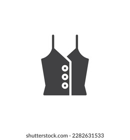 Summer blouse vector icon. filled flat sign for mobile concept and web design. Women's summer top glyph icon. Symbol, logo illustration. Vector graphics