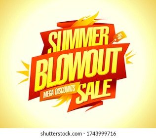 Summer Blowout Sale - Mega Discounts Vector Poster