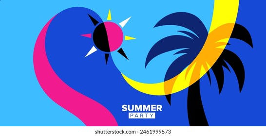 summer blue background design. vector ilustration. poster, banner, greeting template